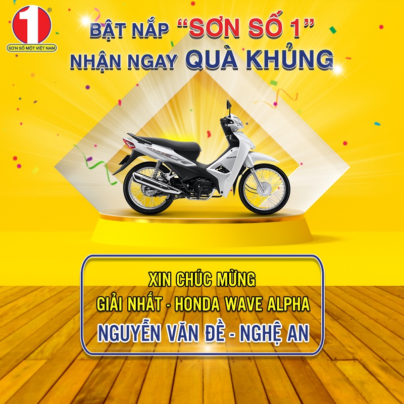 Anh Nguyễn Văn Đề đã may mắn trúng giải nhất cùng Sơn Số 1