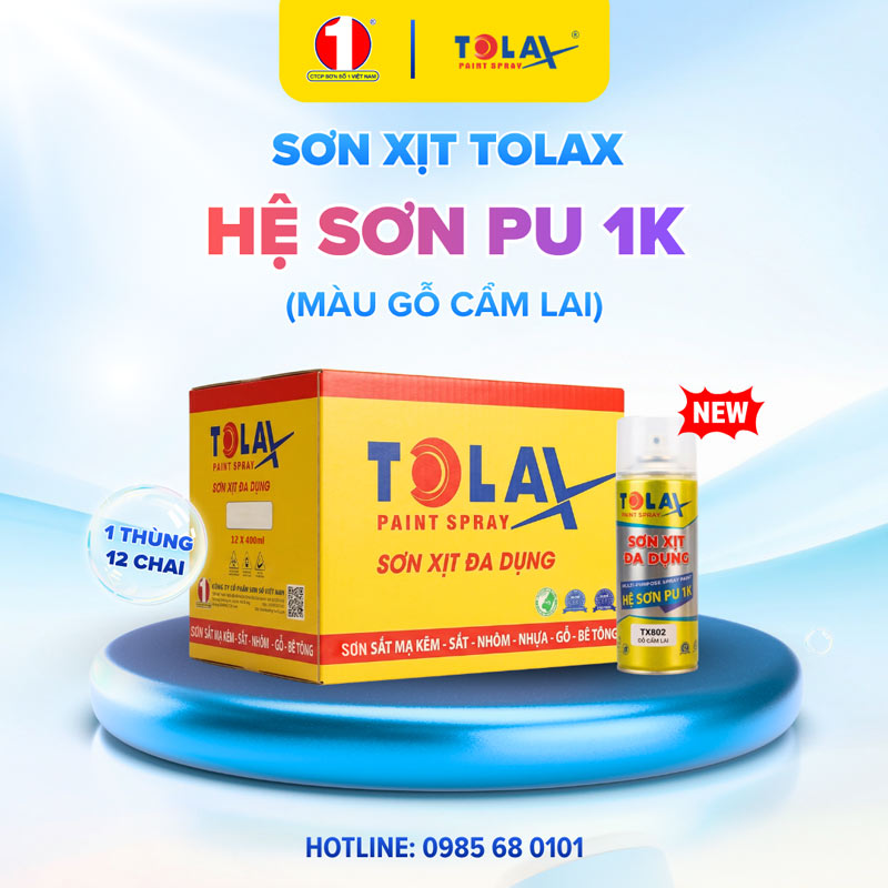 sơn xịt Tolax hệ sơn pu 1k