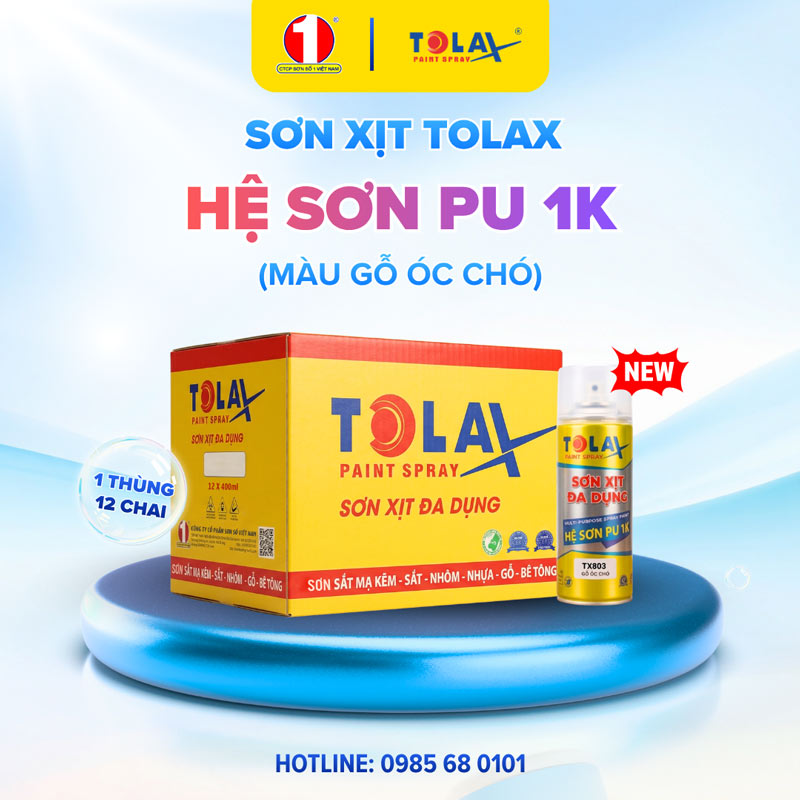sơn xịt Tolax hệ sơn pu 1k